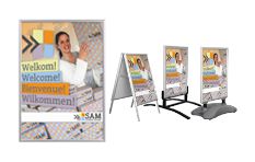 Poster frames and Pavement signs