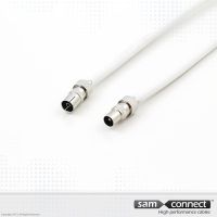 Coax RG 6 cable, IEC-connectors, 5 m, m/f