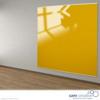 Glass Whiteboard Wall Panel 120x240 cm yellow
