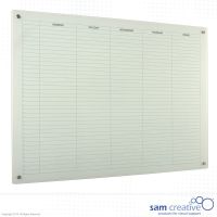 Whiteboard Glass 1-Week Mon-Fri 100x200 cm