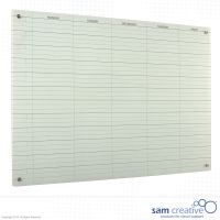 Whiteboard Glass 12-Week Mon-Fri 120x150 cm