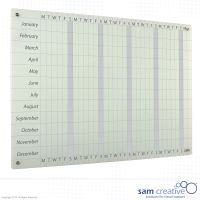 Whiteboard Glass Year Planner Mon-Sat 120x150 cm