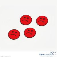 Magnetic symbol smiley :-( 30 mm red 25 pcs.