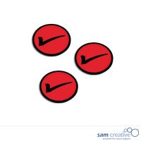Magnetic symbol check mark 3x3 cm red