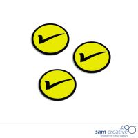 Magnetic symbol check mark 3x3 cm yellow