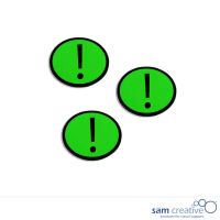 Magnetic symbol exclamation mark 3x3 cm green