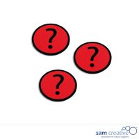 Magnetic symbol question mark 3x3 cm red