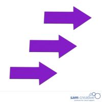 Magnetic symbol arrow 6x10 cm purple