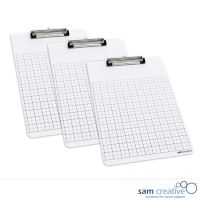 Clipboard whiteboard A4 Squares (set 3 pcs)