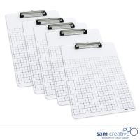 Clipboard whiteboard A4 Squares (set 5 pcs)