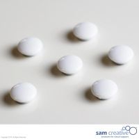 Whiteboard magnet 20mm round white (set 6)