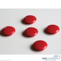 Whiteboard magnet 30mm round red (set 5)