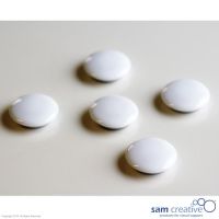 Whiteboard magnet 30mm round white (set 5)