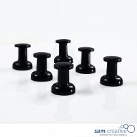 Magnetic jumbo size push pins black 6 pcs
