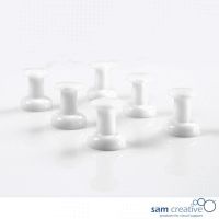 Magnetic jumbo size push pins white 6 pcs