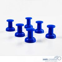 Magnetic jumbo size push pins blue 6 pcs