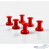 Magnetic jumbo size push pins red 6 pcs