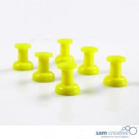 Magnetic jumbo size push pins yellow 6 pcs