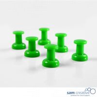 Magnetic jumbo size push pins green 6 pcs