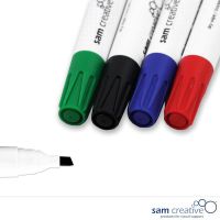 Whiteboard marker regular chisel tip set 4 colours