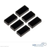 Whiteboard magnet 12x24mm rectangle black (set 6)