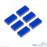 Whiteboard magnet 12x24mm rectangle blue (set 6)