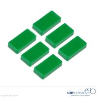 Whiteboard magnet 12x24mm rectangle green (set 6)