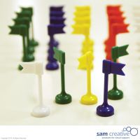 Whiteboard magnet flags mixed colour (set 25 pcs)