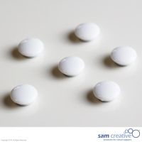 Glassboard magnet 20mm round white (set 6x)