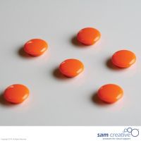 Glassboard magnet 20mm round orange (set 6)