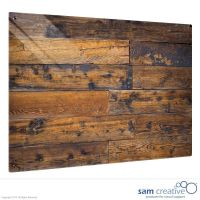 Whiteboard Glass Solid Old Wooden Fence 90x120 cm