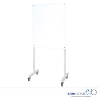 Whiteboard Glass White Magnetic on white movable stand 100x200 cm