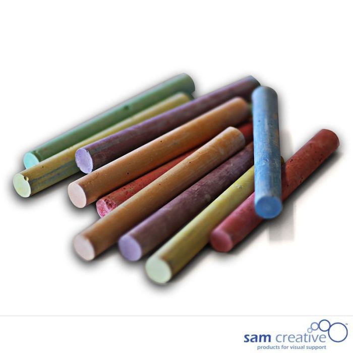 School chalk sticks 12 pieces mixed colours